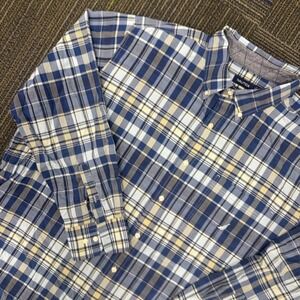 Nautica Mens Classic Fit Stretch Plaid Long Sleeve Button Down Shirt 3XL